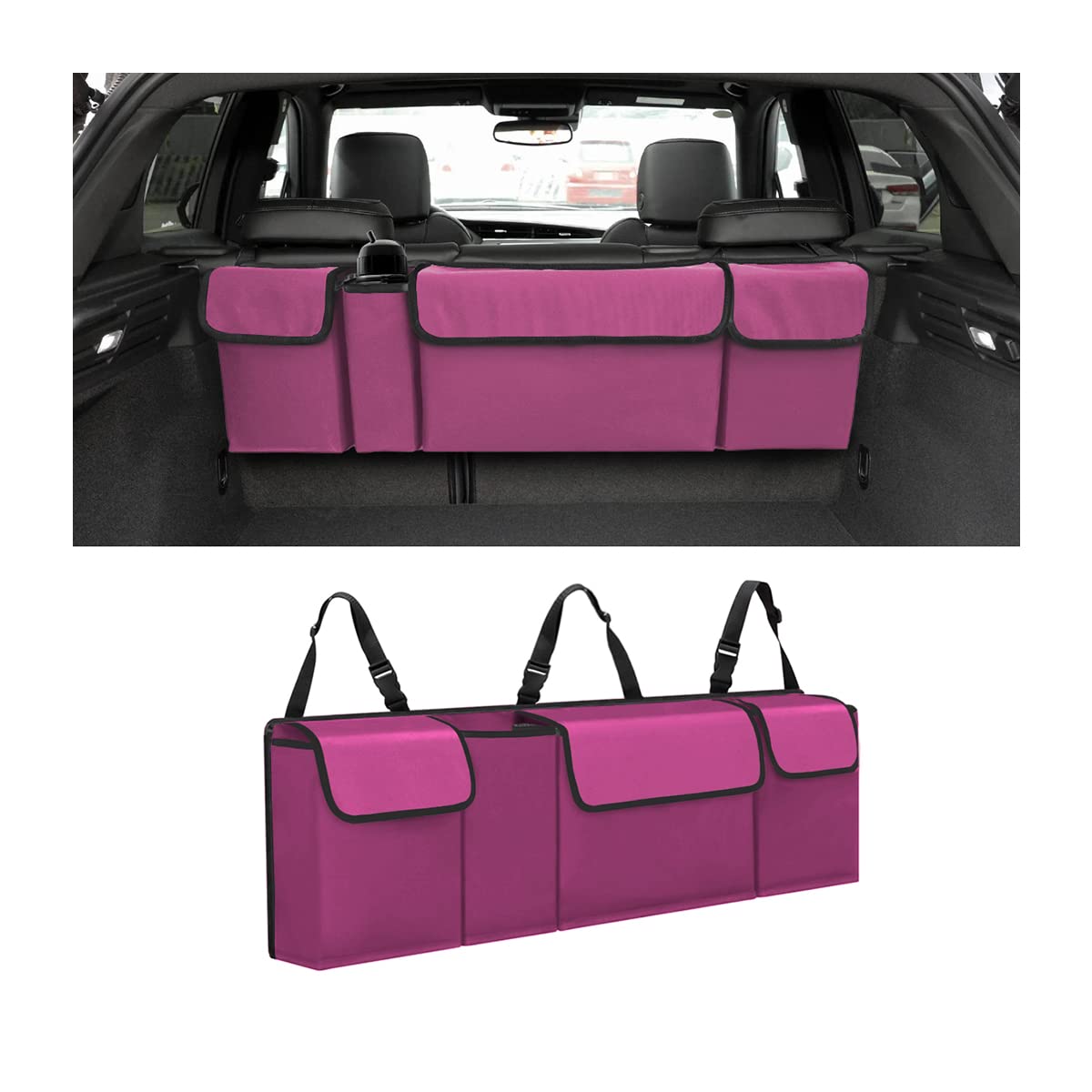 AUCELI Car Trunk Organizer, Hanging Backseat Storage Bag, Black