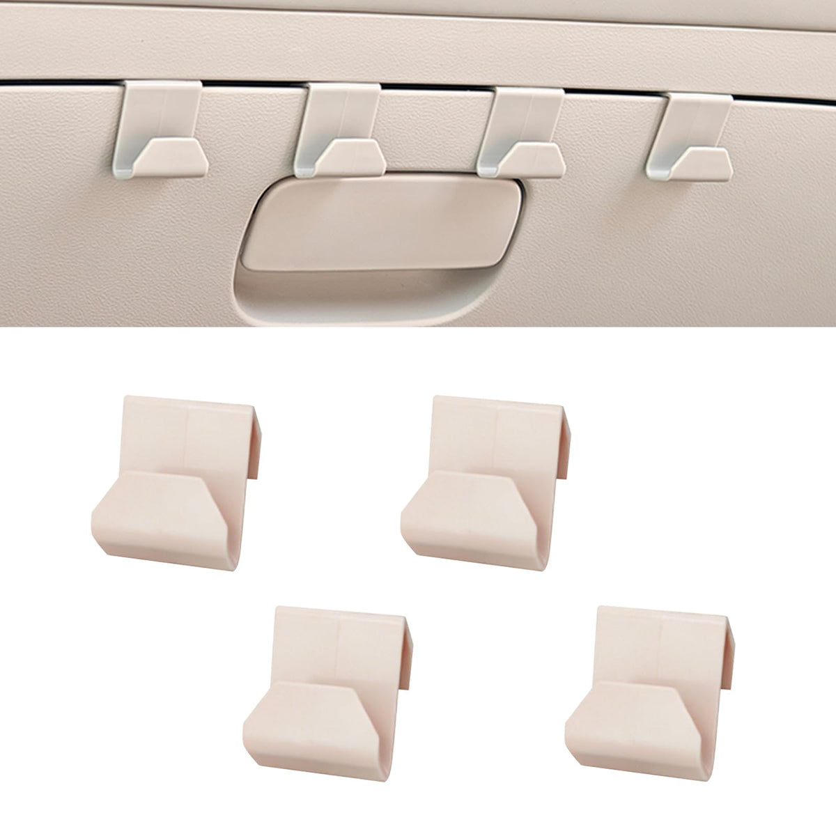 4 PCS Car Co-Pilot Glovebox Hooks, Hanger Storage Organizer for Cars, Co-Pilot Glove Box Purse Hook, Universal for Most Cars (Black)