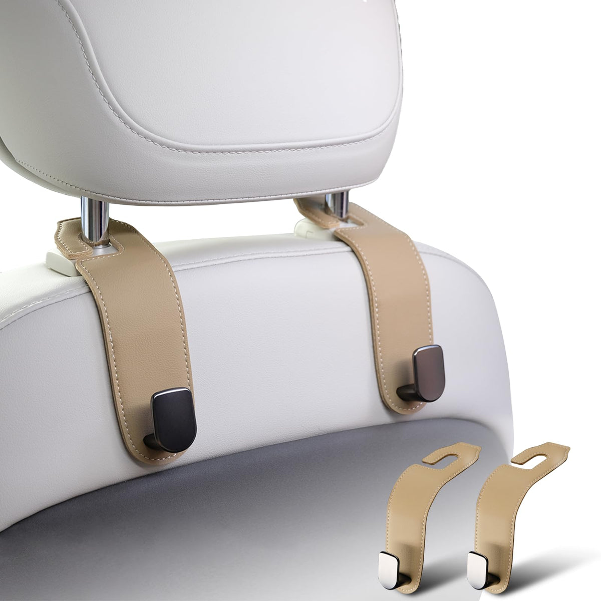 Car Purse Holder,2 Pack Leather Car Purse Hook,Car Organization Accessories
