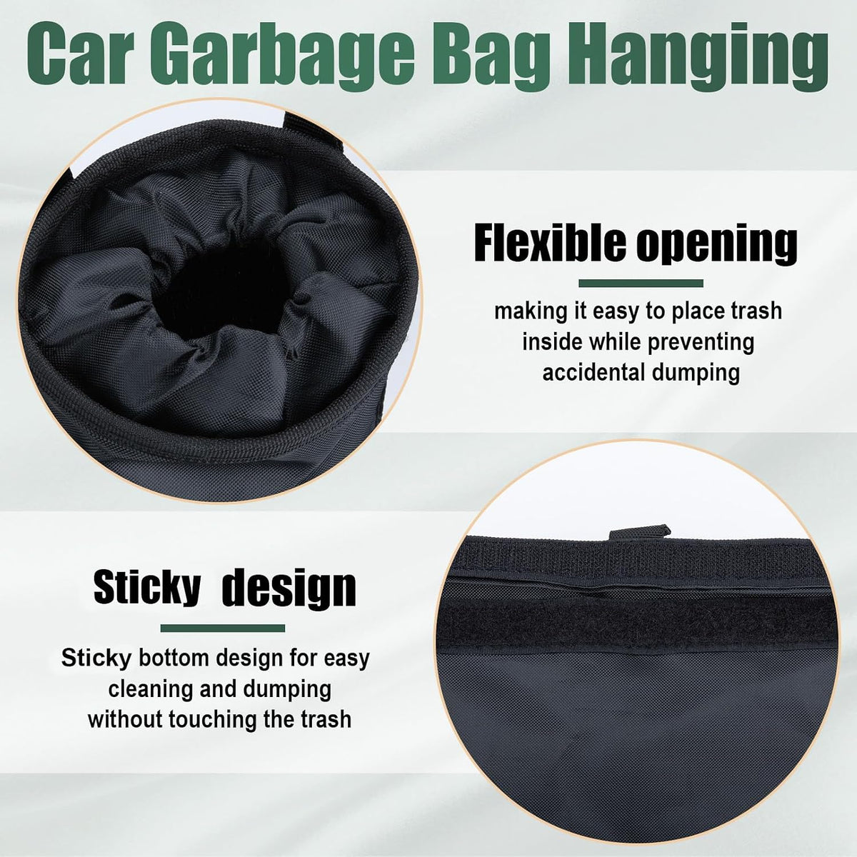 ecocstm 2 PCS Car Trash Bags, Car Accessories Washable Garbage Bag Hanging