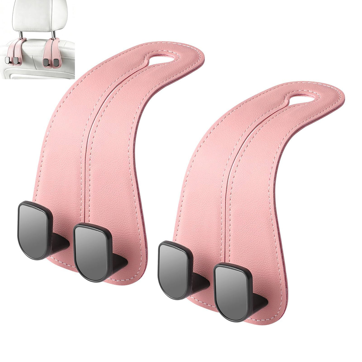 car purse hook seat headrest leather car hook for purse and bag cute 2 pack