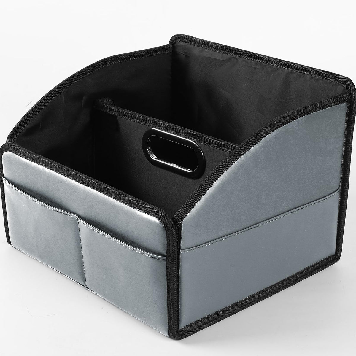 Car Storage Organizer, Leather Front & Back Seat Caddy Black