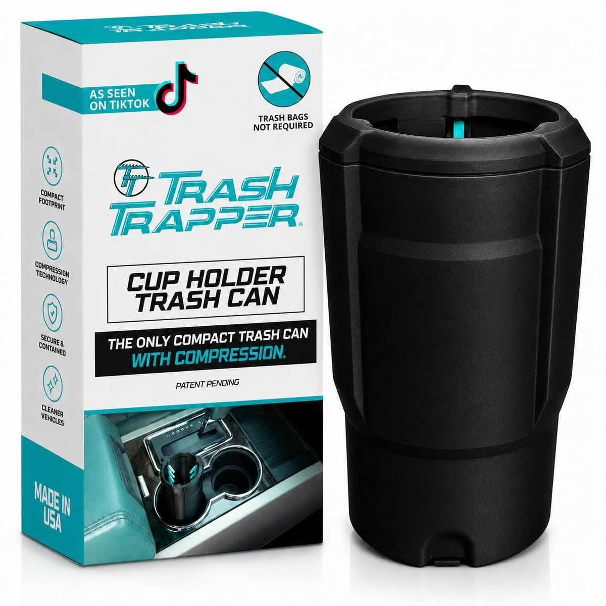 Trash Trapper Car Trash Can Cup Holder | Trash Can for Car | Up to 10x More