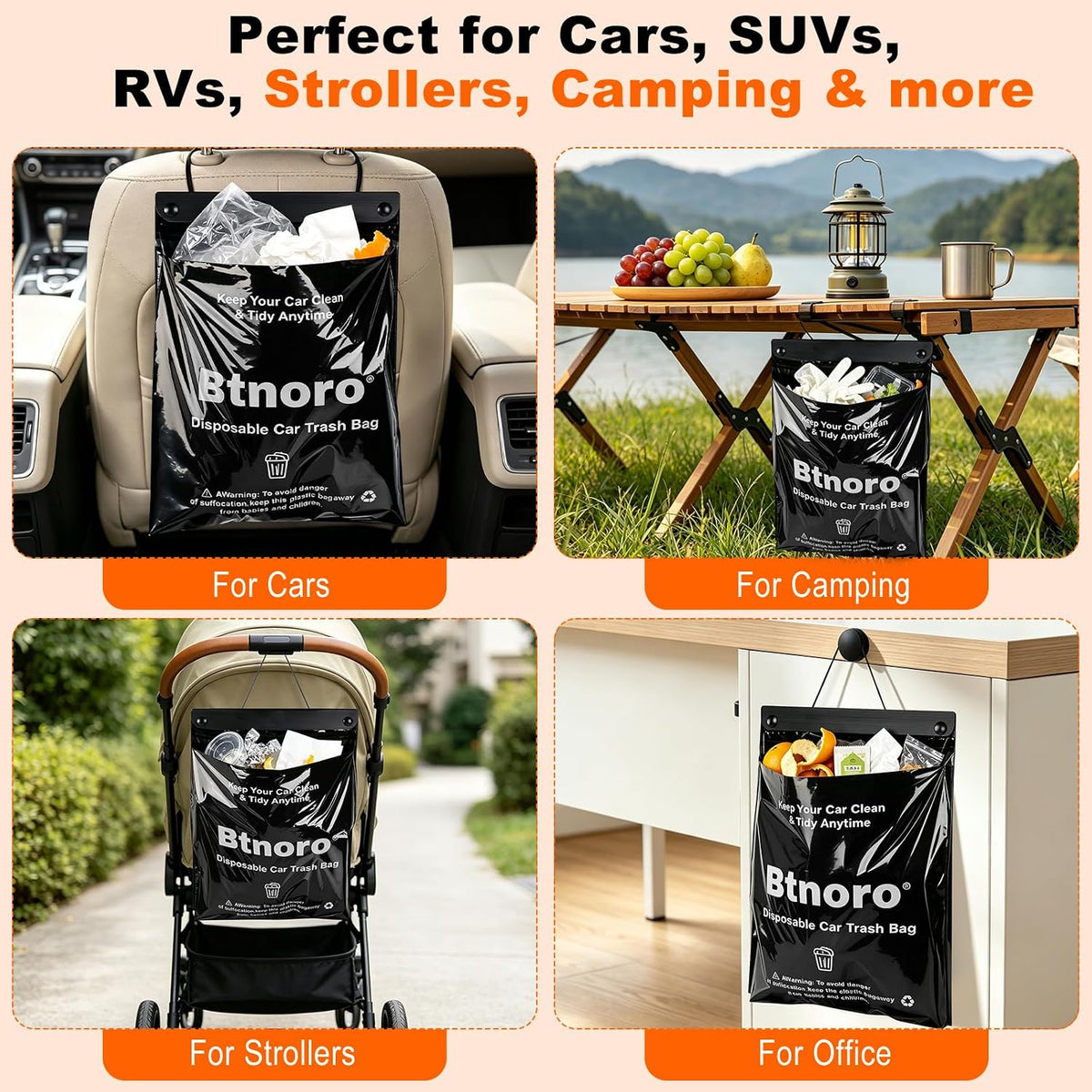 Car Trash Bags Disposable 50PCS Leakproof Hanging Garbage Bags