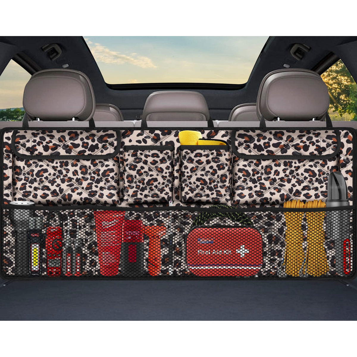 Femuar Trunk Organizer, Hanging Backseat Car Storage Bag for SUV (42"*18")