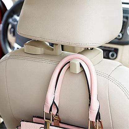 IPELY Universal Car Vehicle Back Seat Headrest Hanger Holder Hook for Bag Purse Cloth Grocery (Black -Set of 2)
