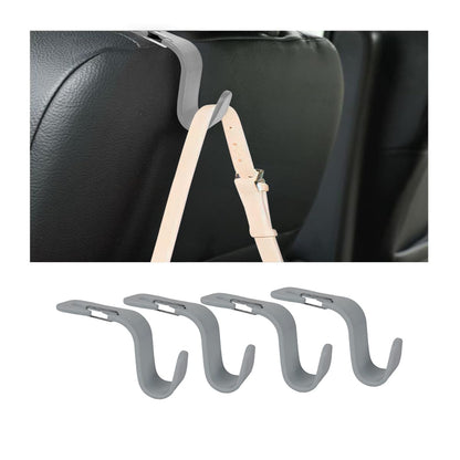 Zpana Car Seat Headrest Hook, 4PCS Vehicle Seat Back Hanger Hook with Metal Lock, Multifunctional Auto Interior Purse Handbag Storage Organizer Accessories, Universal for SUV RV Truck (Black)