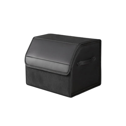 car organizers and storage for SUV,trunk organizer for sedan, leather foldable sleek box with lid,collapsible cargo bins, tool accessories containers,Collapsible Suede velvet (13 inch Covered)