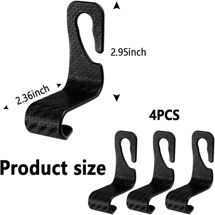 Utility Car Headrest Hidden Hook 33lb(Max) Car Hooks for Purses and Bags,Hat Holder for Truck Seat Hanger Storage Organizer for Coats,Umbrellas,Grocery Bags,Handbags Universal Car Accessories