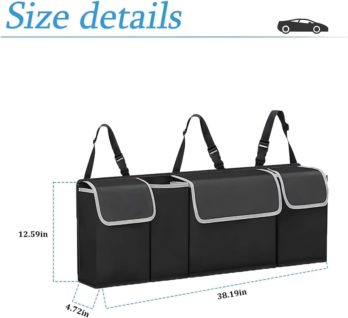 AUCELI Car Trunk Organizer, Hanging Backseat Storage Bag, Black