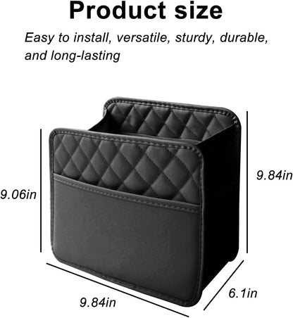 Mandark PU Leather Car Seat Back Organizer, Black