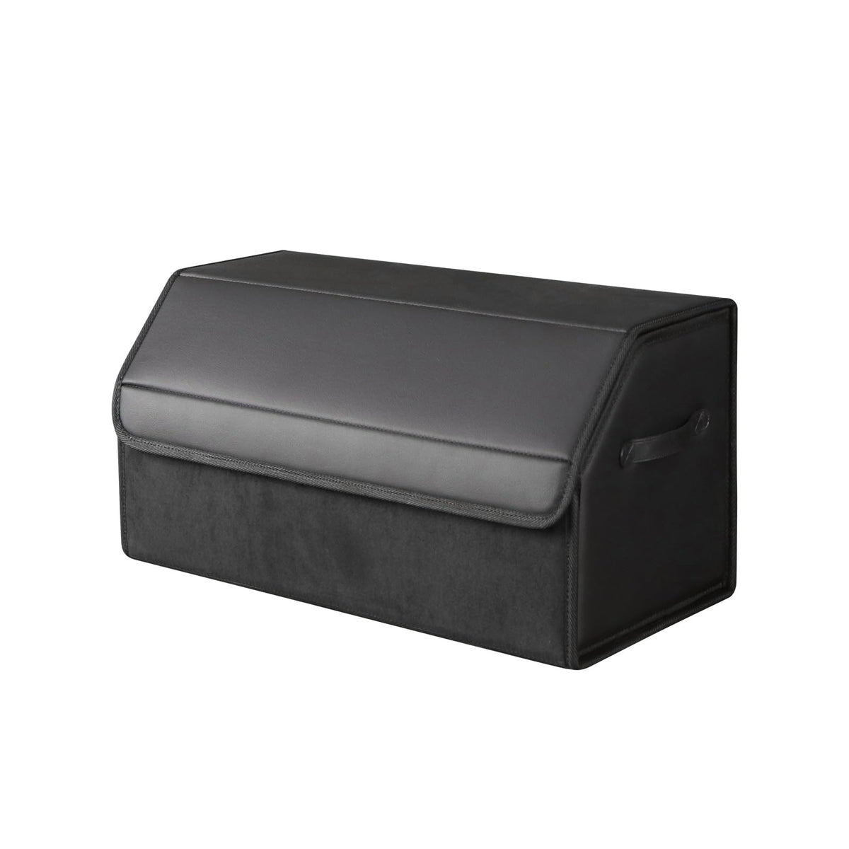 car organizers and storage for SUV,trunk organizer for sedan, leather foldable sleek box with lid,collapsible cargo bins, tool accessories containers,Collapsible Suede velvet (13 inch Covered)