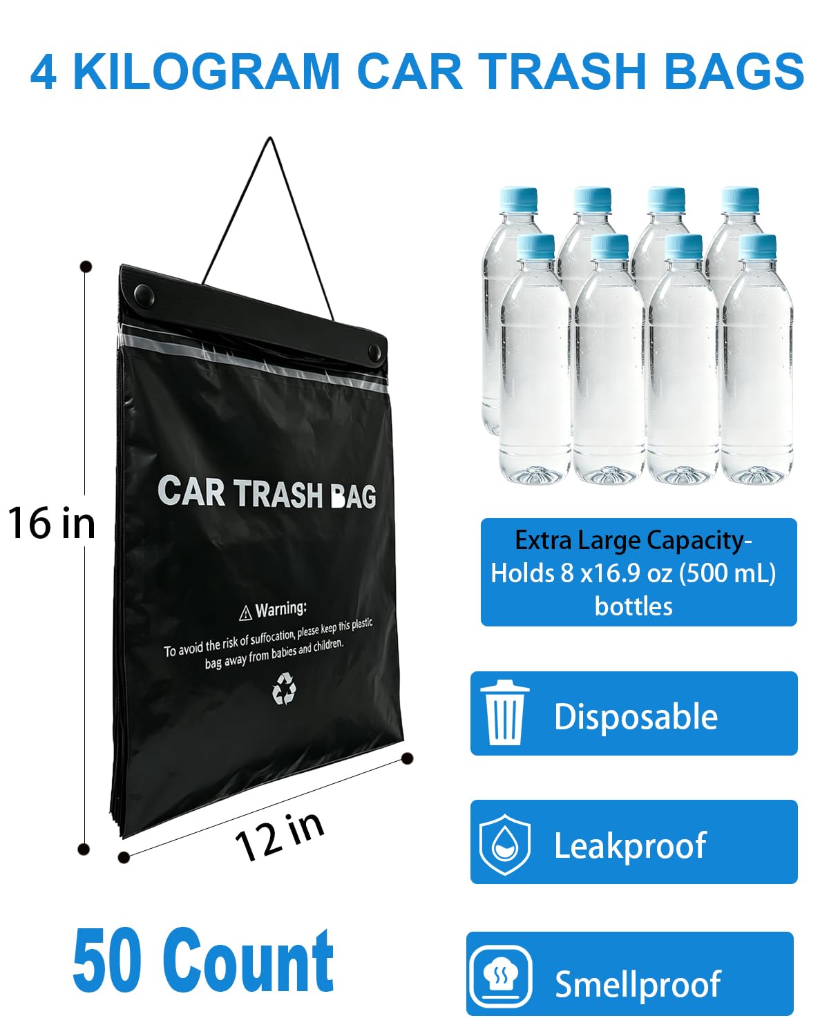 Car Trash Bags Hanging, Trash Bag for Car Disposable,