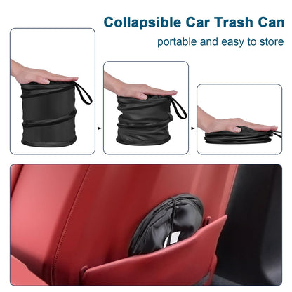 Car Trash Can, 2 Packs Mini Collapsible Pop-up Compact Garbage Can