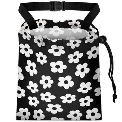 Car Trash Bag Hanging Back of Seat with Adjustable Snap Buckle Strap Cute Printed Drawstring Garbage Bags for Car-Boho Floral