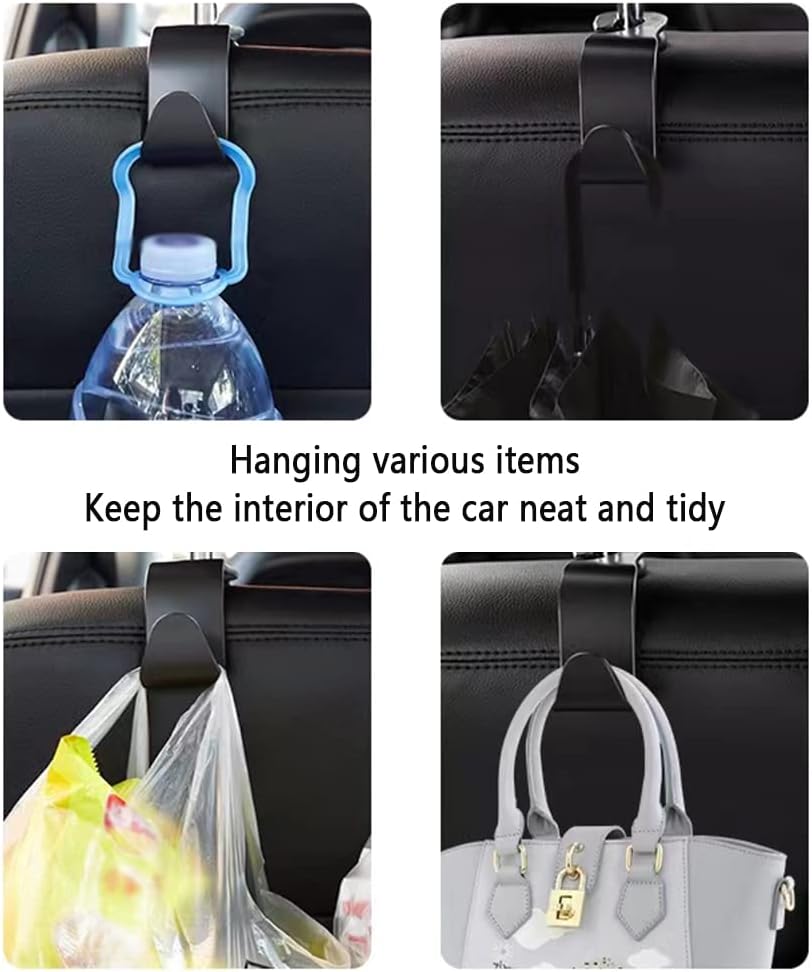 Utility Car Headrest Hidden Hook 33lb(Max) Car Hooks for Purses and Bags,Hat Holder for Truck Seat Hanger Storage Organizer for Coats,Umbrellas,Grocery Bags,Handbags Universal Car Accessories