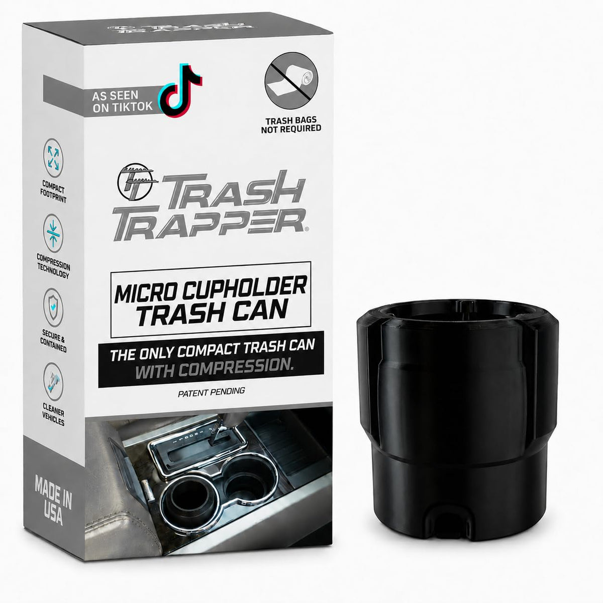Trash Trapper Car Trash Can Cup Holder | Trash Can for Car | Up to 10x More