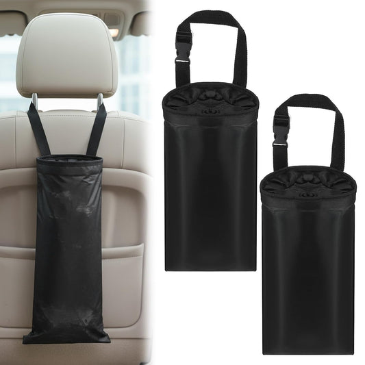 2Pcs Car Trash Bags Washable, Hanging Car Garbage Bag Tash Bags