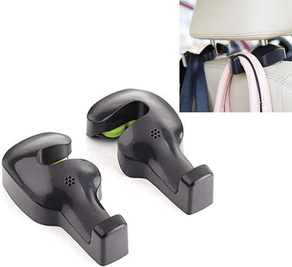 IPELY Universal Car Vehicle Back Seat Headrest Hanger Holder Hook for Bag Purse Cloth Grocery (Black -Set of 2)