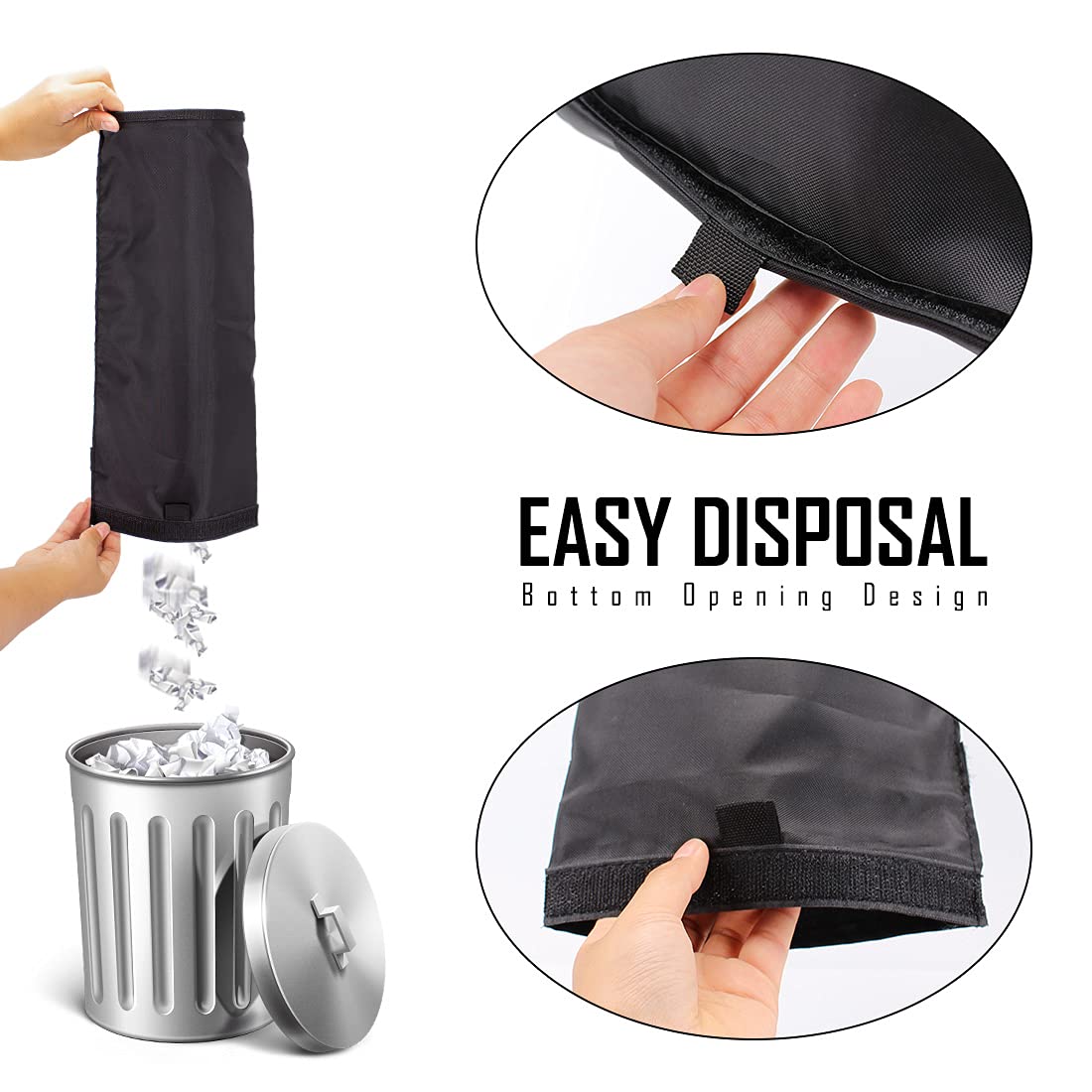 2 Pack Car Trash Bags Car Trash Can Washable Eco-Friendly Seat Back Hanging Car Trash Bag Car Garbage Bag for Car,Travelling,Outdoor