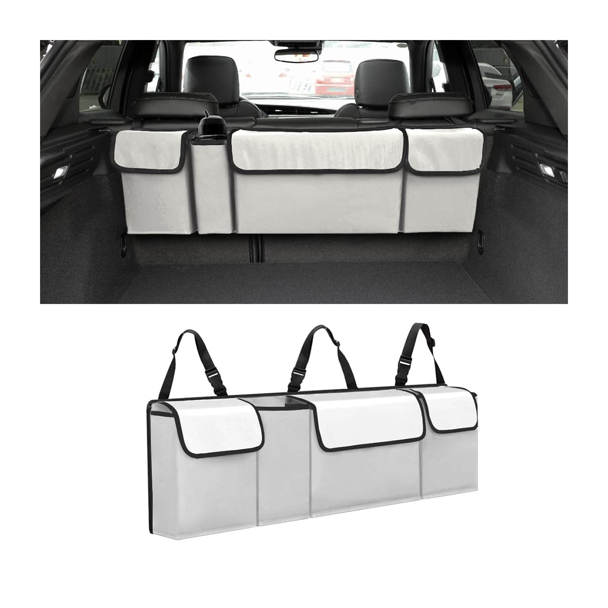 AUCELI Car Trunk Organizer, Hanging Backseat Storage Bag, Black