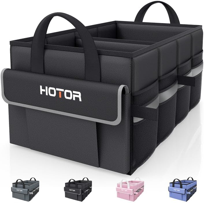 HOTOR Trunk Organizer - Collapsible Car Organizer for SUV, Sedan & Van