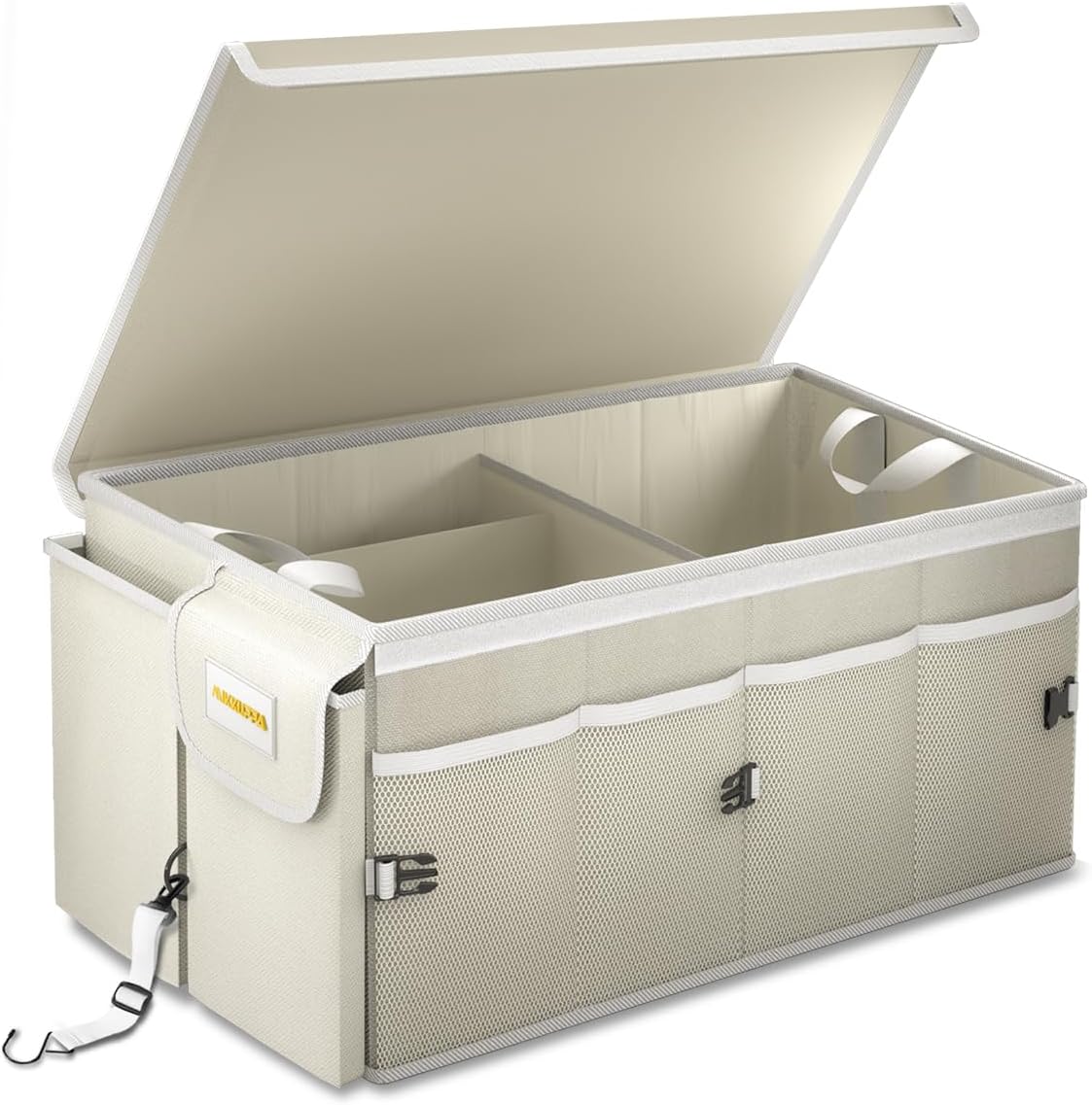 MIKKUPPA Trunk Organizer with Lid - 65L Collapsible Car Organizer, White
