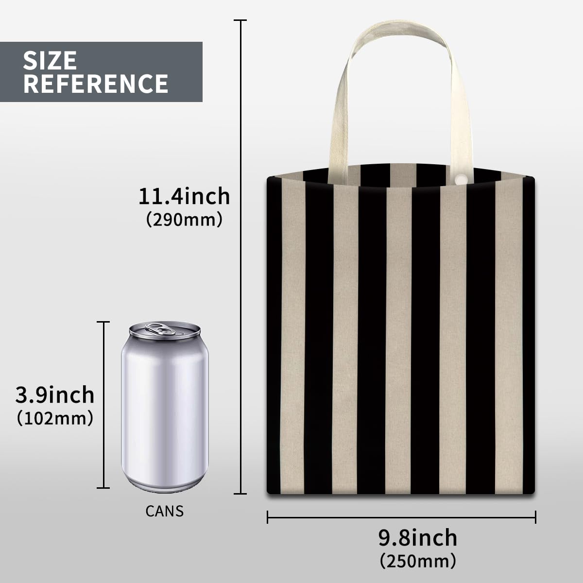Car Trash Can, Cute Car Trash Bag, Hanging Car Organizer and Storage Bag, Trash Bin for Car Accessories, Vehicle, Travelling, Camping Black White Stripes