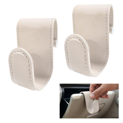 2 PCS Car Co-Pilot Glovebox Hook, Anti-Scratch Leather Passenger Seat Hanger Organizer, Multifunctional Vehicle Interior Seat Storage Hanger for SUVs Sedans Trucks (Orange)