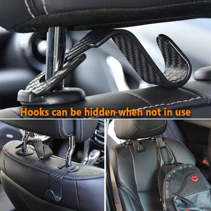 Utility Car Headrest Hidden Hook 33lb(Max) Car Hooks for Purses and Bags,Hat Holder for Truck Seat Hanger Storage Organizer for Coats,Umbrellas,Grocery Bags,Handbags Universal Car Accessories