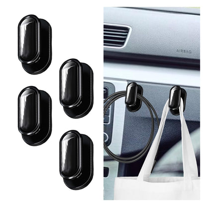 KITUREK Car Mini Hooks, Self-Adhesive Backseat Hangers, 4PCS, Carbon Fiber