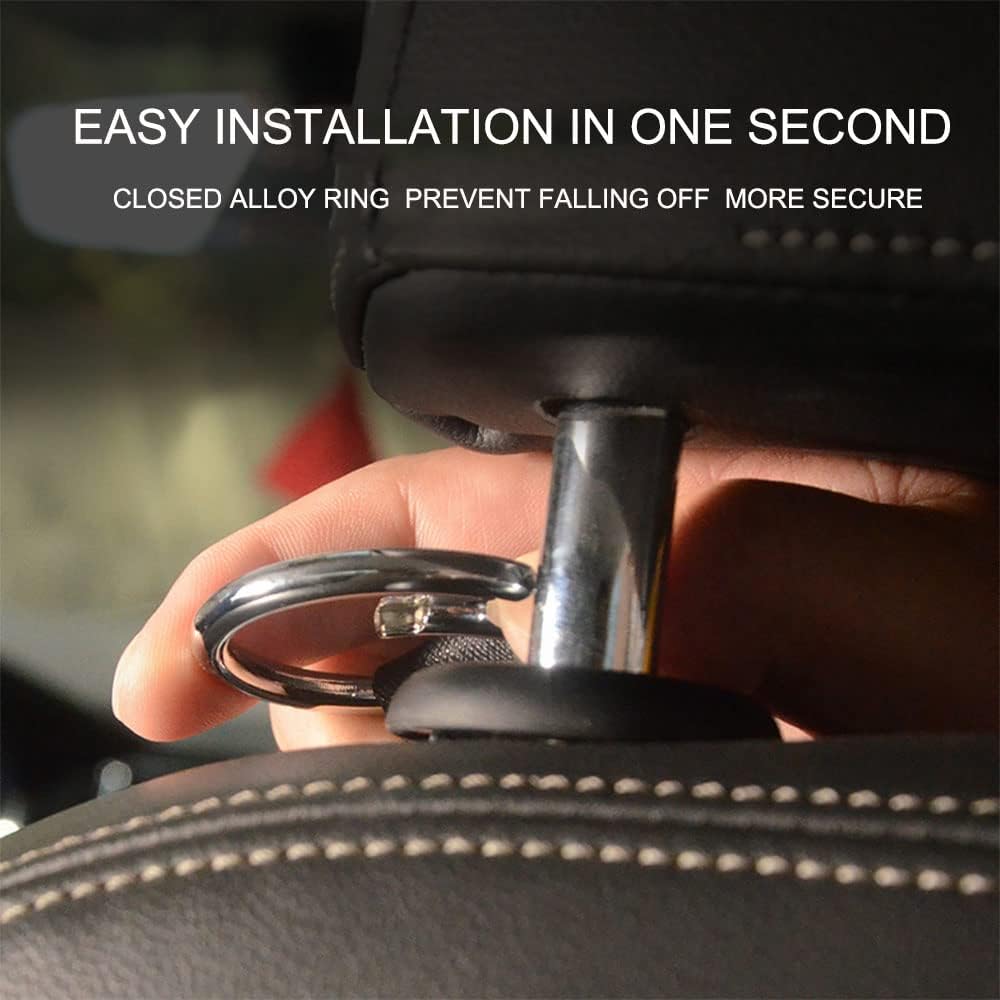 Car Headrest Hook 2 Pack Faux Leather Hanger Purse Bag Holder Purse Hook