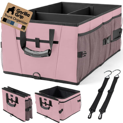 GORILLA GRIP Trunk Organizer for SUV and Cars, Large Capacity Black