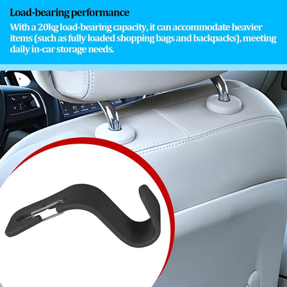 4PCS Car Seat Headrest Hook, Multifunctional Vehicle Seat Back Hanger Holder for Purse Handbag Umbrella, Automotive Interior Backseat Storage Organizer, Universal for SUV Van Truck (Black)
