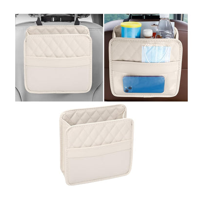 Mandark PU Leather Car Seat Back Organizer, Black