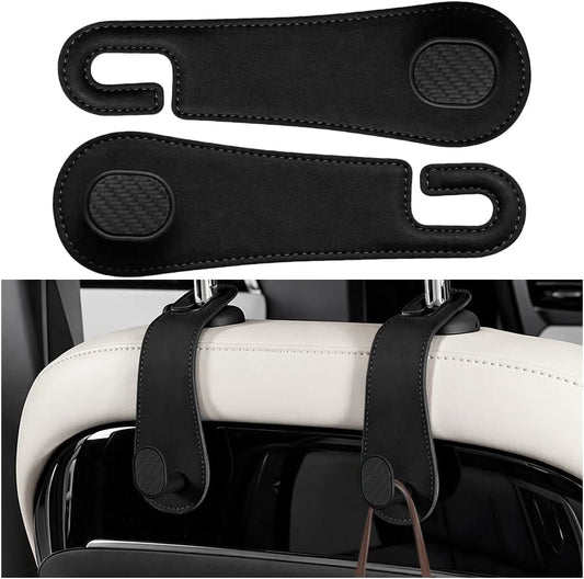 2PCS Car Headrest Hook, Strong Load-Bearing, Hidden Design, Black