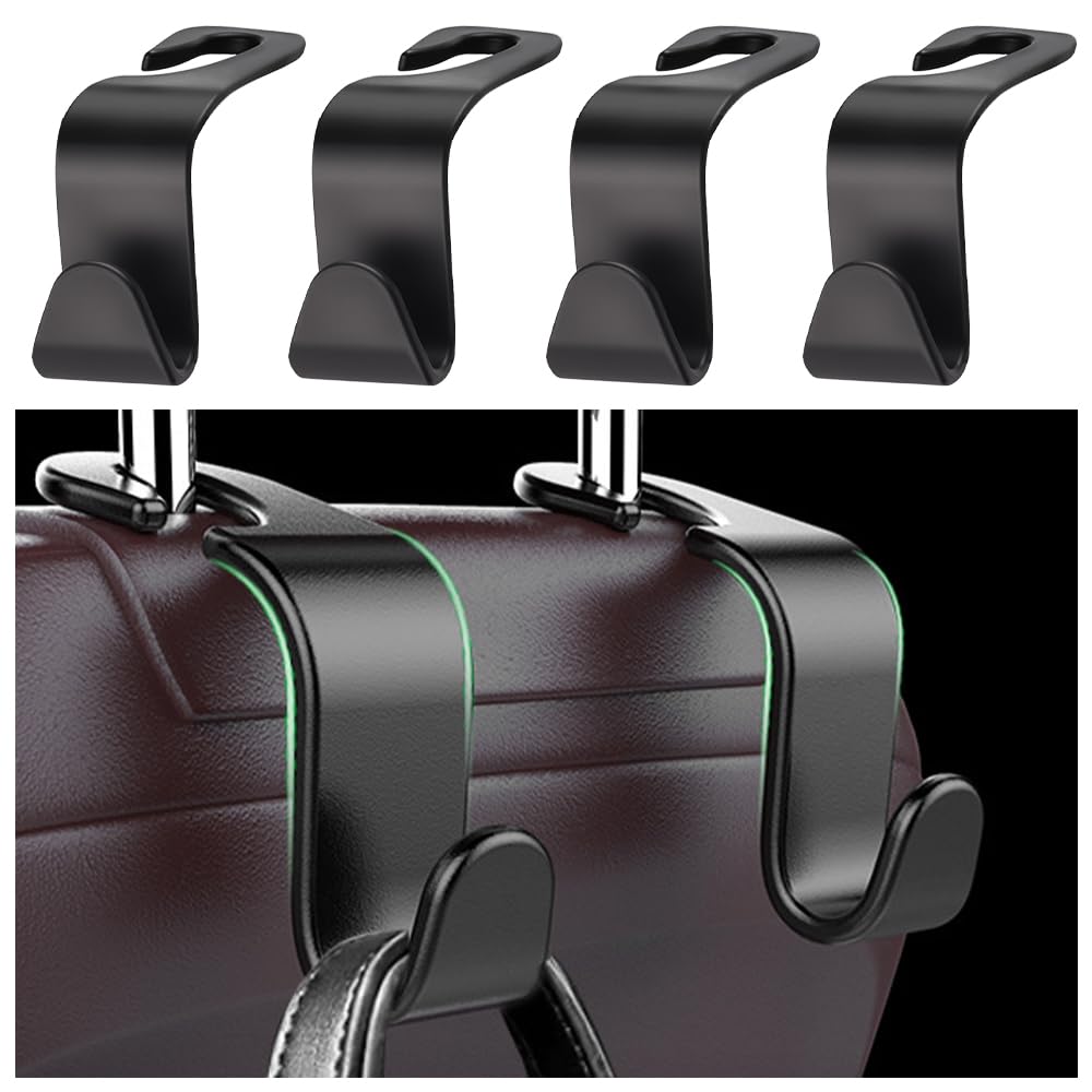 Utility Car Headrest Hidden Hook 33lb(Max) Car Hooks for Purses and Bags,Hat Holder for Truck Seat Hanger Storage Organizer for Coats,Umbrellas,Grocery Bags,Handbags Universal Car Accessories
