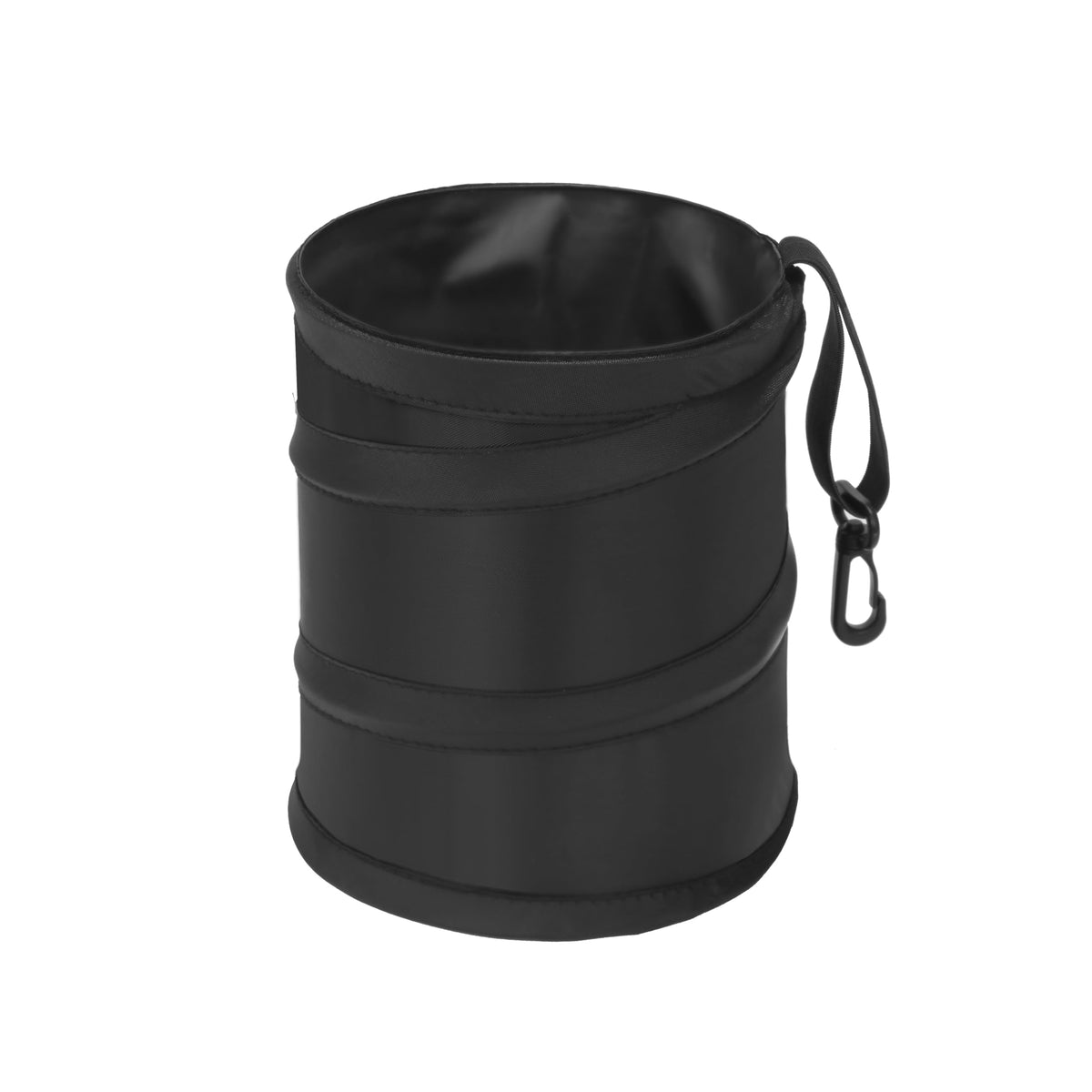 Ginsco 2 Gallons New Leakproof Car Trash Can, Compact Trash Can Pop-up Collapsible Hanging Car Trash Bin with Hook and Loop, Waterproof PEVA Liner Open-Top Garbage Can for Cars Home Office