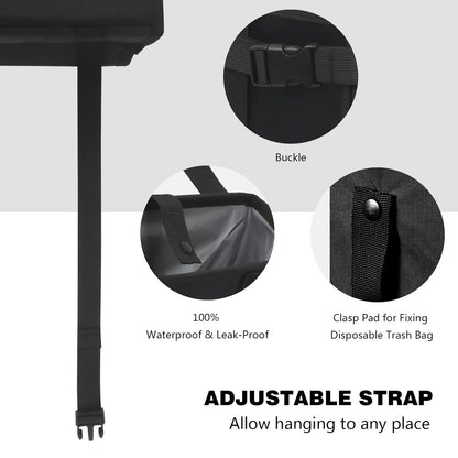 Homelove Car Trash Can, Leak-Proof Waterproof Trash Bin Collapsible Portable Auto Garbage Bag Large Capacity Trashcan Storage Bag Multipurpose Car Organizer Hanging (Black)