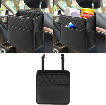 Mandark PU Leather Car Seat Back Organizer, Black