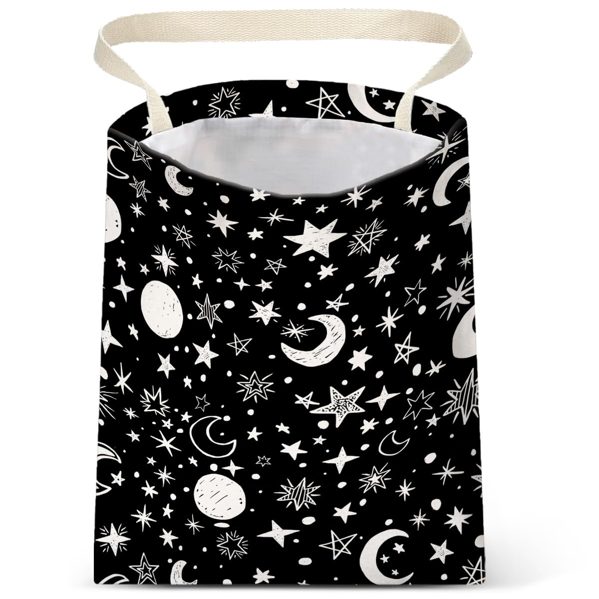 IRADA Car Trash Bag Hanging No Snap Small Garbage Bag for Car Back Seat Cute Printed One-Handed Strap Trash Bags Car Accessories-Wildflowers-Black Car Trash Bags