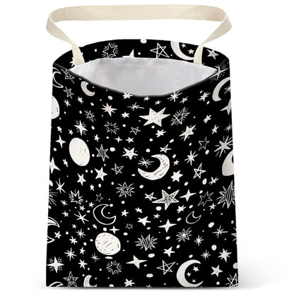 IRADA Car Trash Bag Hanging No Snap Small Garbage Bag for Car Back Seat Cute Printed One-Handed Strap Trash Bags Car Accessories-Wildflowers-Black Car Trash Bags