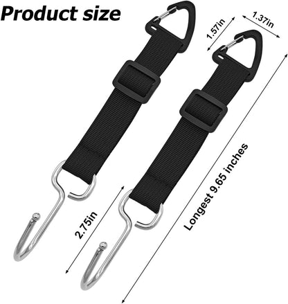 Zpana Car Seat Headrest Hooks, 4PCS Adjustable Hidden Clip Vehicle Hanging Holder for Purse Bags Coats, Automotive Interior Seat Back Storage Hanger Organizer Accessories, Universal Fit