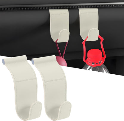 Hovom 2PCS Car Co-Pilot Glovebox Hooks, Anti-Scratch Auto Co-Pilot Glove Box Hanger Organizer, Vehicle Passenger Seat Hanging Storage Hook for Handbag Purse Umbrella, Car Accessories (Beige)