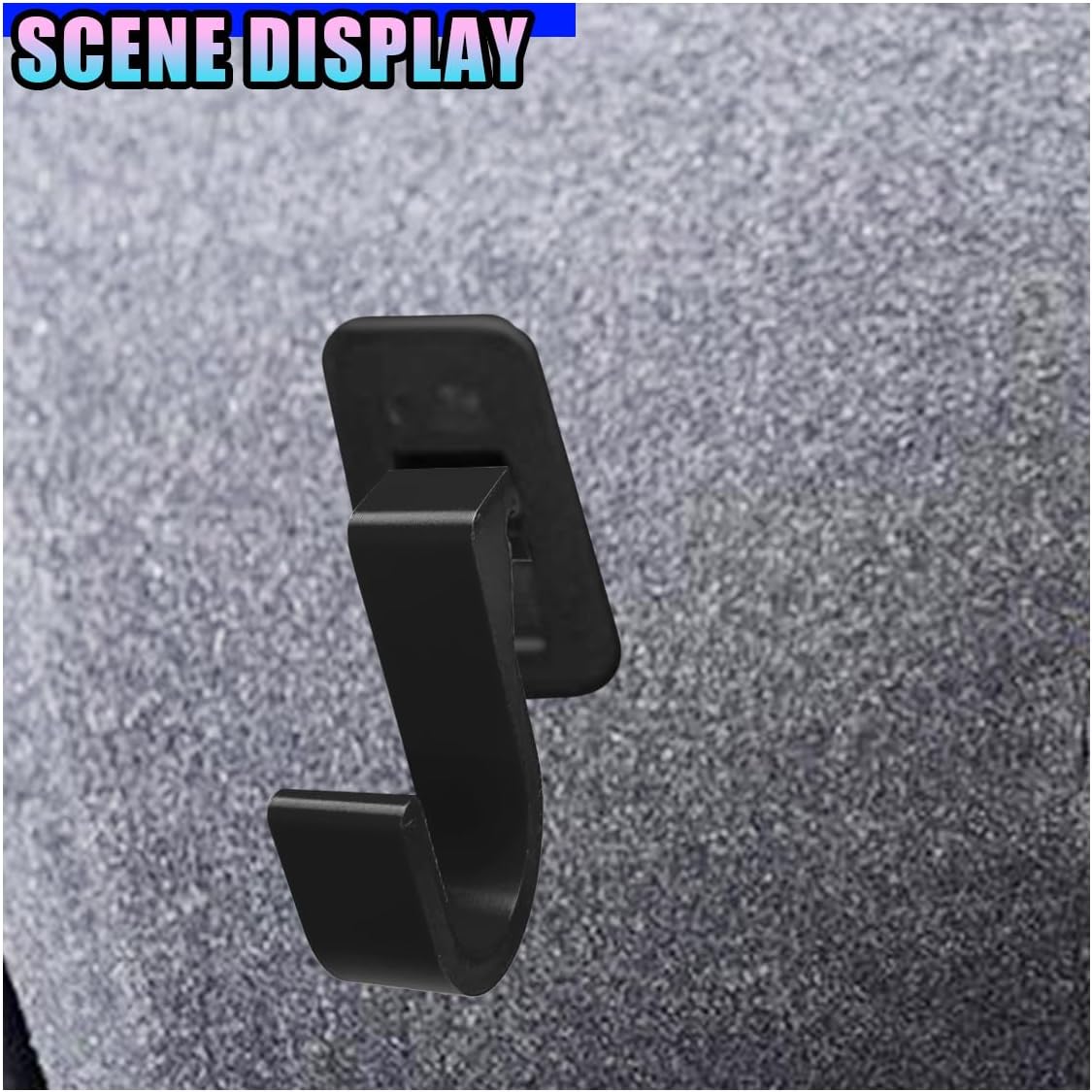 2PCS Car Umbrella Hook, No Drilling Multifunctional Plastic Auto Trunk Umbrella Holder, Universal Double Hook Vehicle Interior Seat Organizer Accessories for Car, SUV(Black Single)