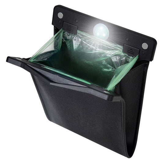 Smart LED Car Trash Can, Garbage Bag Passenger Side Back Seat Hanging