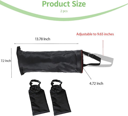 2 PCS Car Trash Bags, Washable Garbage Bag Hanging, Back Seat Hanging Bag with Elastic Opening for Outdoor Traveling & Home Use (Black)