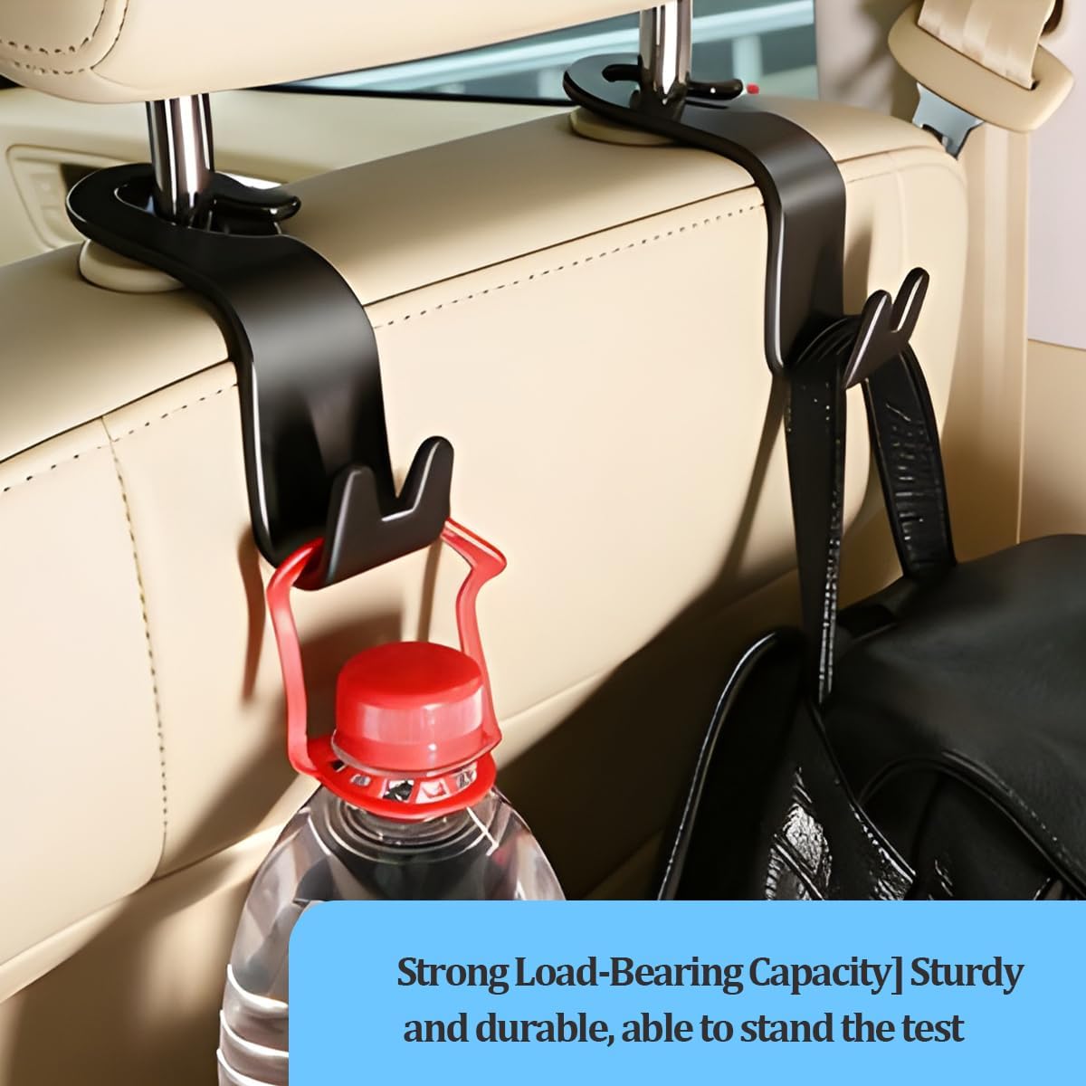 Car Seat Headrest Hook, 2PCS Vehicle Seat Back Storage Hanger Hook for Handbag Purse Coat, Automotive Interior Headrest Organizer, Universal for SUV Caravan Pickup