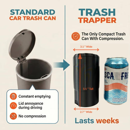 Trash Trapper Car Trash Can Cup Holder | Trash Can for Car | Up to 10x More