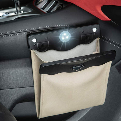 Smart LED Car Trash Can, Garbage Bag Passenger Side Back Seat Hanging